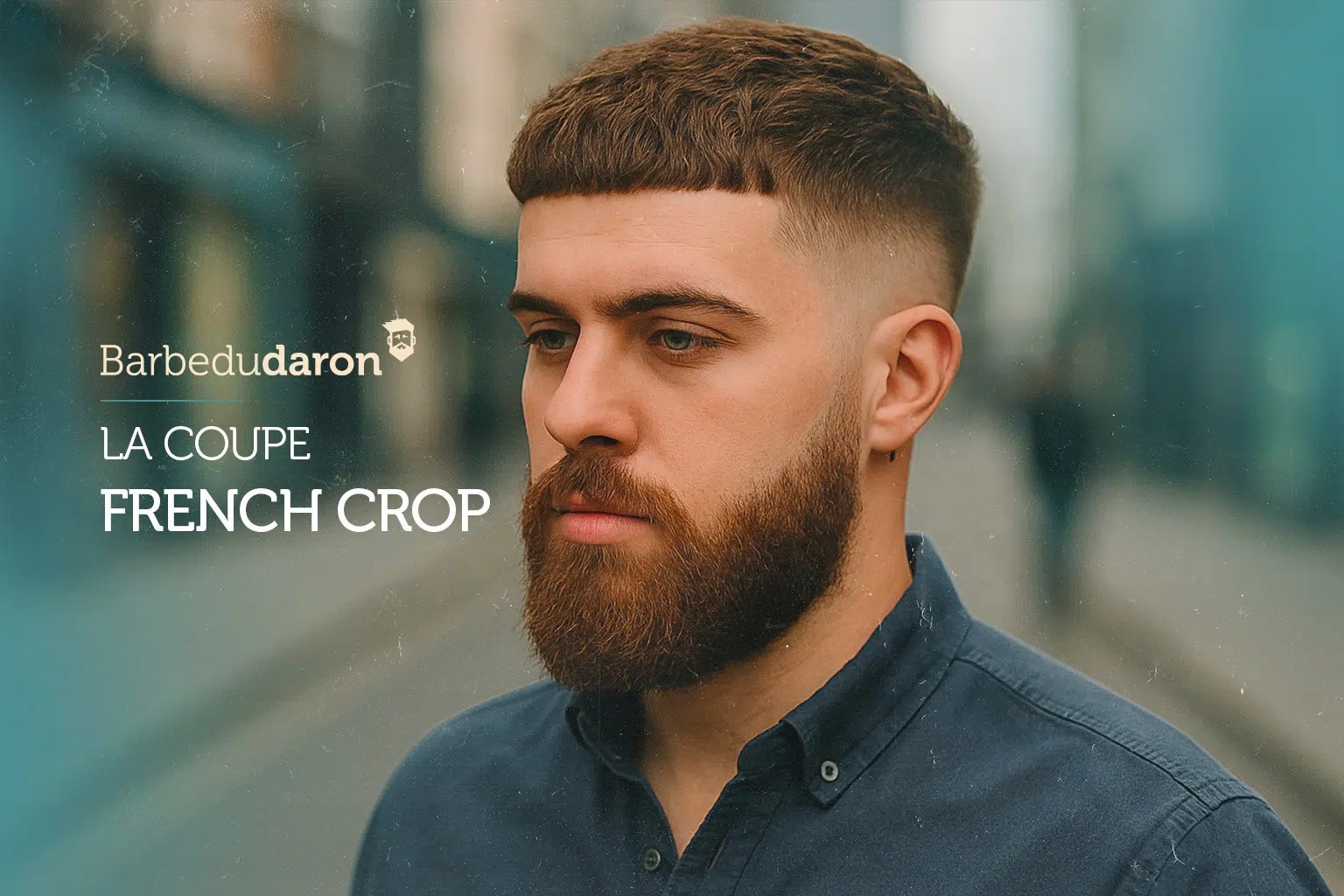 Coupe french crop courte avec frange texturée et côtés courts